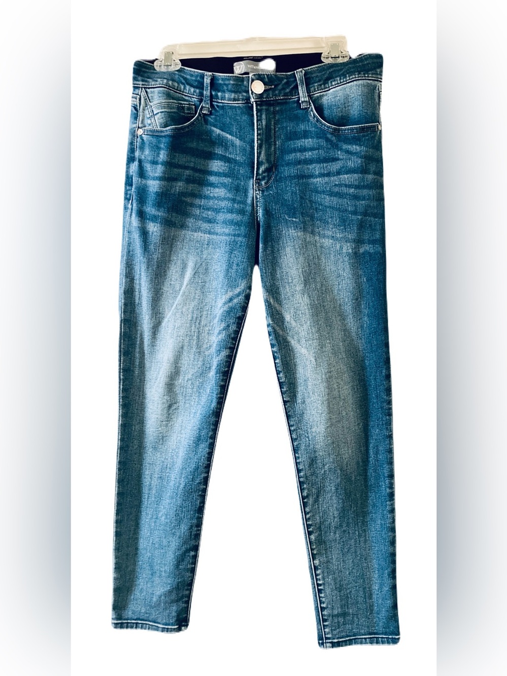 Wit & Wisdom Stretch Skinny Jeans Tummy Control Tech Size 10P in Blue - Picture 2 of 4